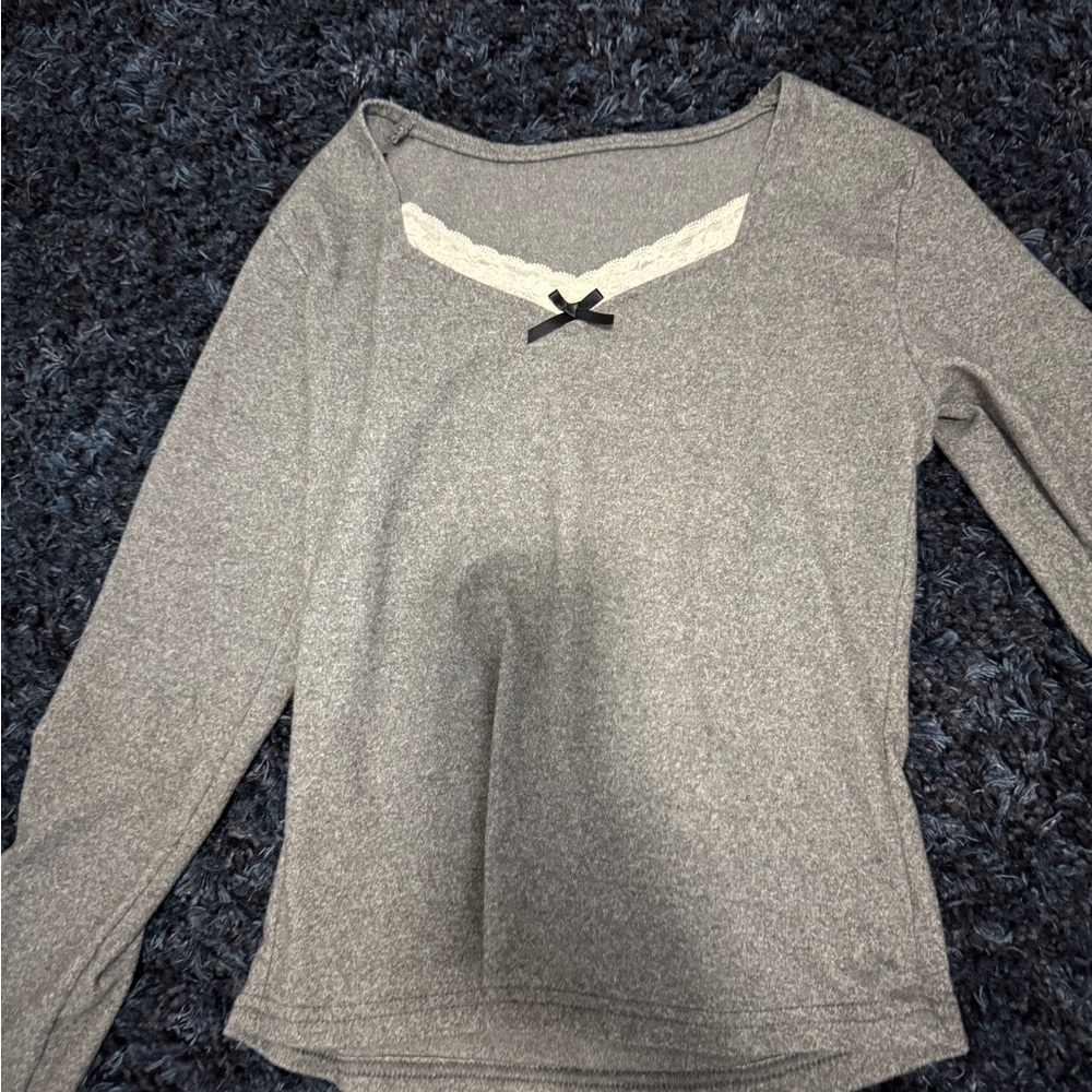 FREE SHIPPING coquette long sleeve top